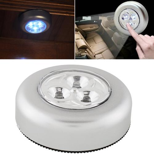 Đèn Led cảm ứng tròn 3 bóng dán tường siêu sáng/ Đèn led cảm ứng chạm chiếu sáng tủ quần áo, bếp, cầu thang