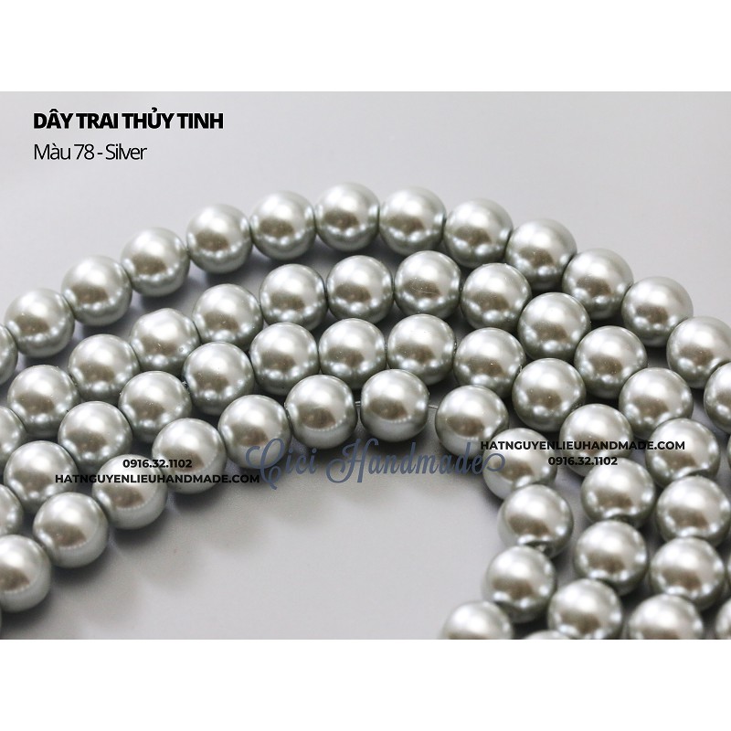 Dây hạt nhân tạo thủy tinh size 4mm (&gt;200h) và 6mm (~150h) link 2/2 Cici Handmade chuyên hạt đá pha lê hạt cườm