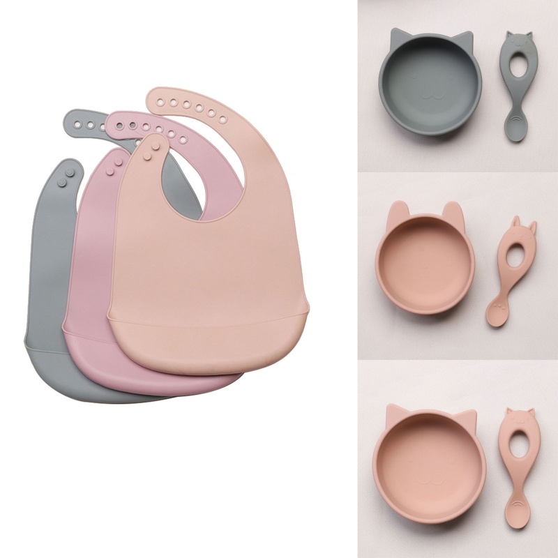 Bộ Yếm Ăn Bằng Silicon Mềm Chống Nước Có Thể Điều Chỉnh Cho Trẻ Em