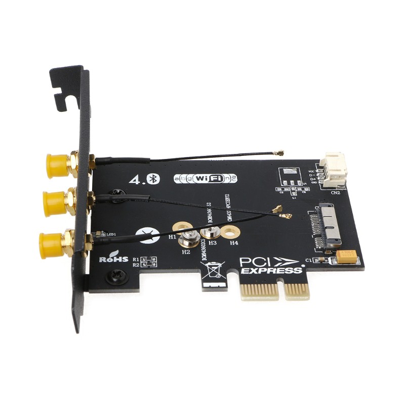 Đầu chuyển đổi Card WiFi + Bluetooth 4.0 sang Mini PCI-E 1X cho PC/Hackintosh kèm phụ kiện
