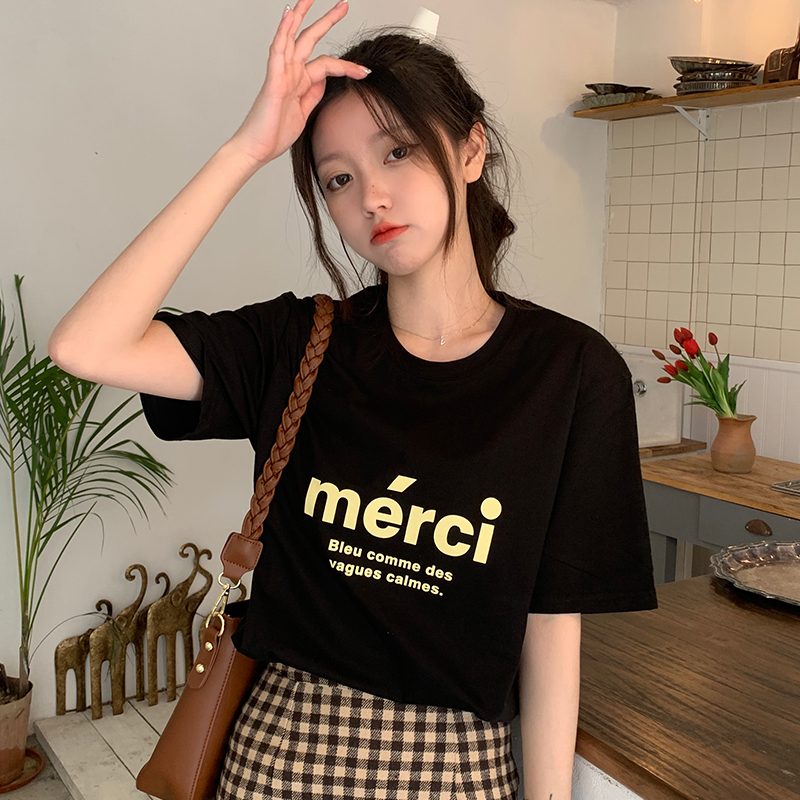 New Summer Shirt Top Cotton Loose Sleeve Women 's T-Shirt