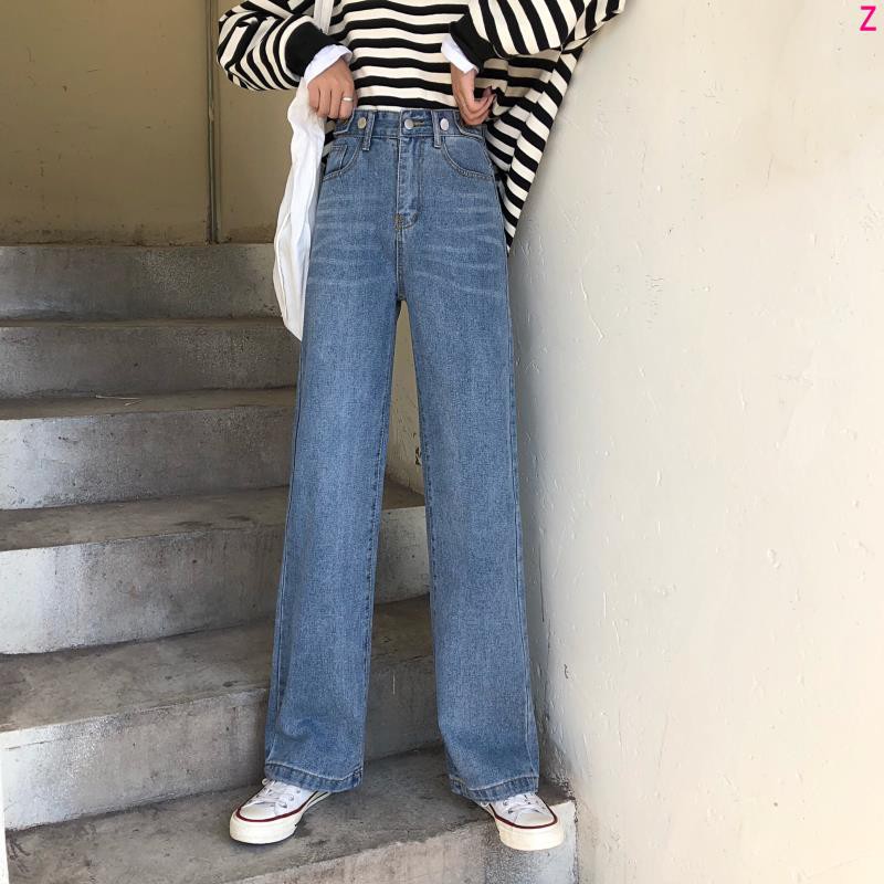 wide-leg pants Korean high waist loose straight daddy straight pants wild women