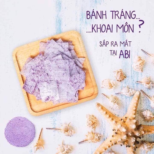 Bánh tráng ABI bánh tráng phơi sương vị khoai môn thơm ngon béo ngậy túi zip gói 80g thực phẩm và đồ uống