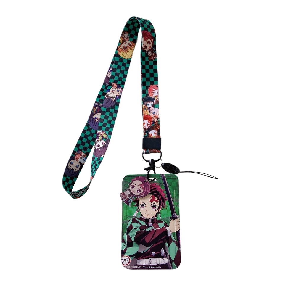 Set dây đựng thẻ ID/thẻ xe buýt in hình anime Demon Slayer chống thất lạc dành cho học sinh