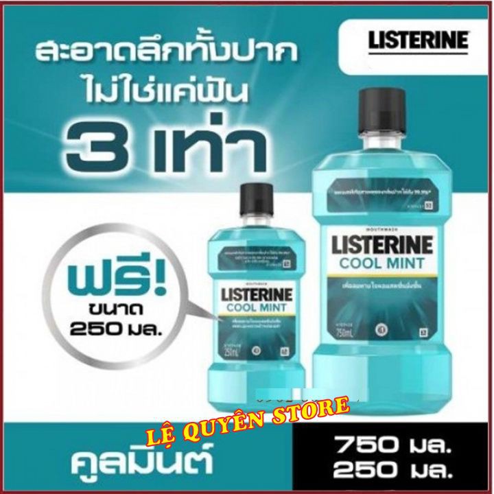 [ CHÍNH HÃNG ] 💗Nước Súc Miệng💗 Listerine 750ml Kèm Chai Nhỏ 250ml Thái Lan