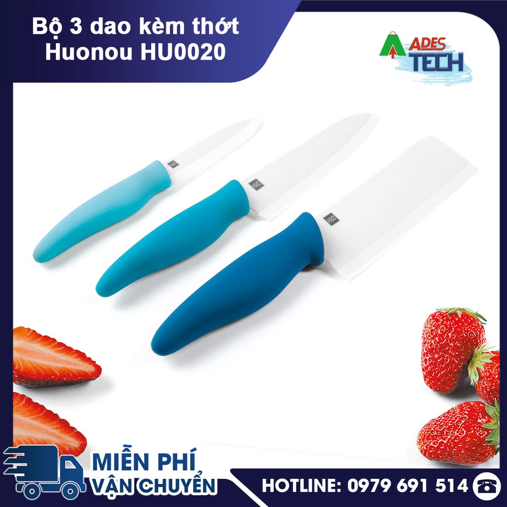 Bộ 3 dao gốm kèm thớt Xiaomi HuoHuo HU0020