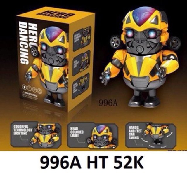 Robot vui nhộn nhảy theo điệu nhạc có đèn có nhạc ( Tặng kèm pin)