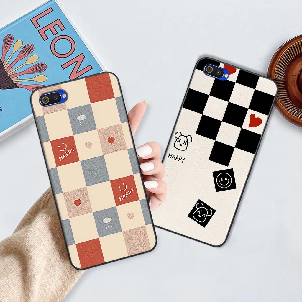 Ốp Realme C1 / C2 caro trái tim cá tính, thời trang siêu đẹp, siêu phong cách