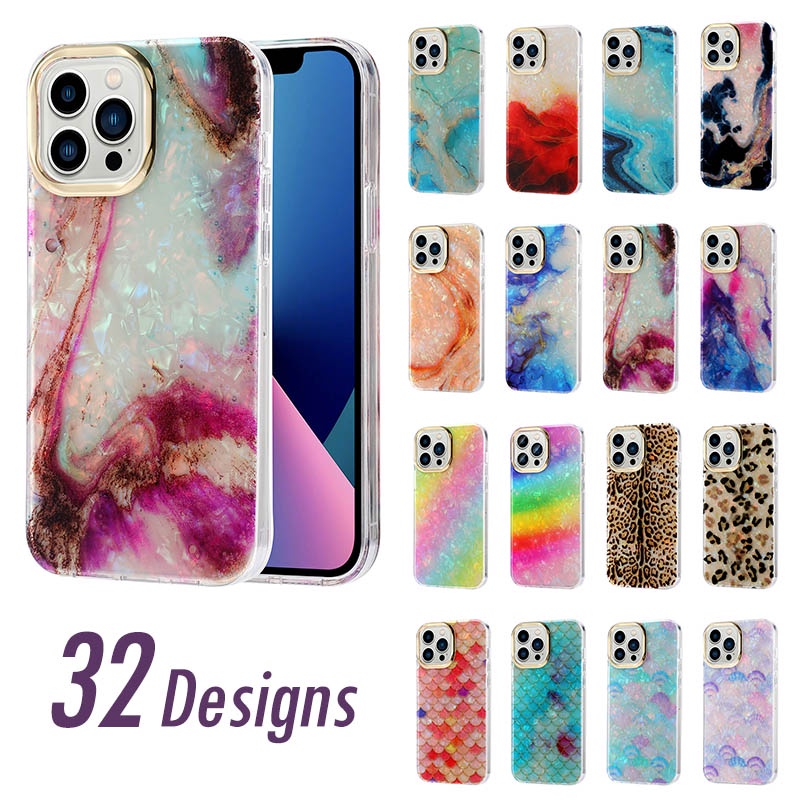 Set 5 / 10 Ốp Điện Thoại Mềm In Hoa Cẩm Thạch Cho iPhone 14 13 12 11 Pro Max 14 Plus