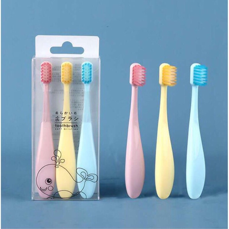 Sét 3 bàn chải đánh răng xuất nhật cho bé lông mềm