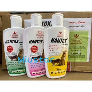 Sữa tắm trị ve rận bọ chét chó mèo hantox shampoo 200ml