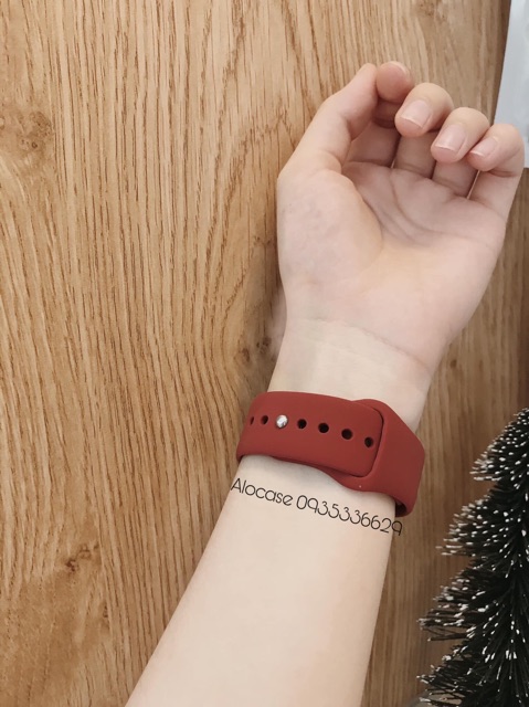 Dây apple wAtch chống bẩn màu đỏ red wine