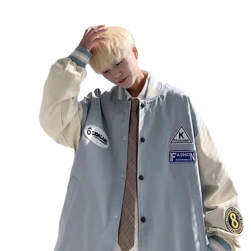 Áo Khoác bomber Tay Dài Dáng Rộng In Chữ Phong Cách Nhật Bản Thời Trang Mùa Đông Cho Nam Size S-3XL