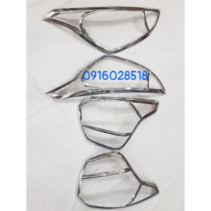 Ốp viền đèn pha hậu trước sau i10 2014 2015 2016 sedan bản 2 đầu dài xi mạ Crom op den truoc sau