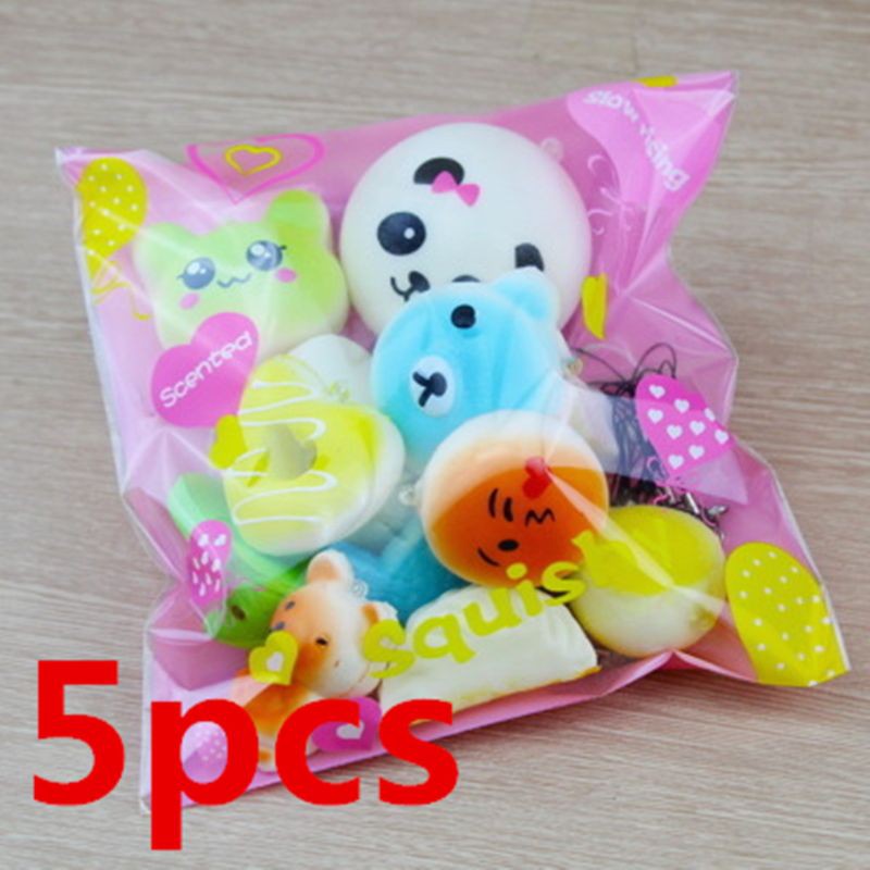 Set 5 đồ chơi squishy giảm căng thẳng nhiều hình dạng dễ thương cho bé