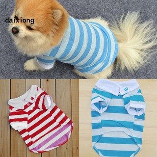 daixiong Cute Dog Puppy Summer T-shirt Pet  Striped Shirt Tee Clothes Costume