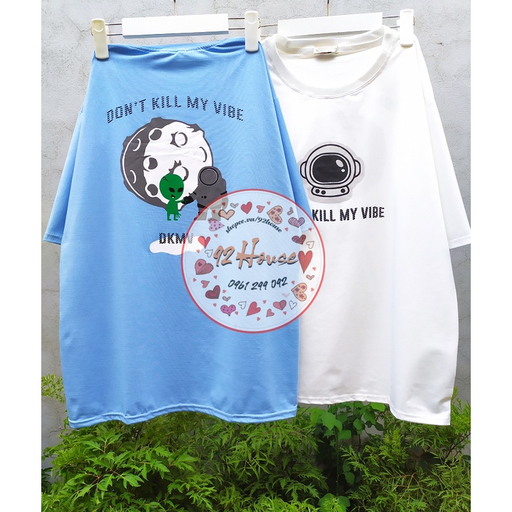 Áo thun tay lỡ unisex tình bạn freesize form rộng tay lỡ