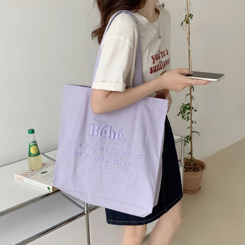 Túi vải Cỡ Lớn In Chữ Thời Trang Cho Nữ