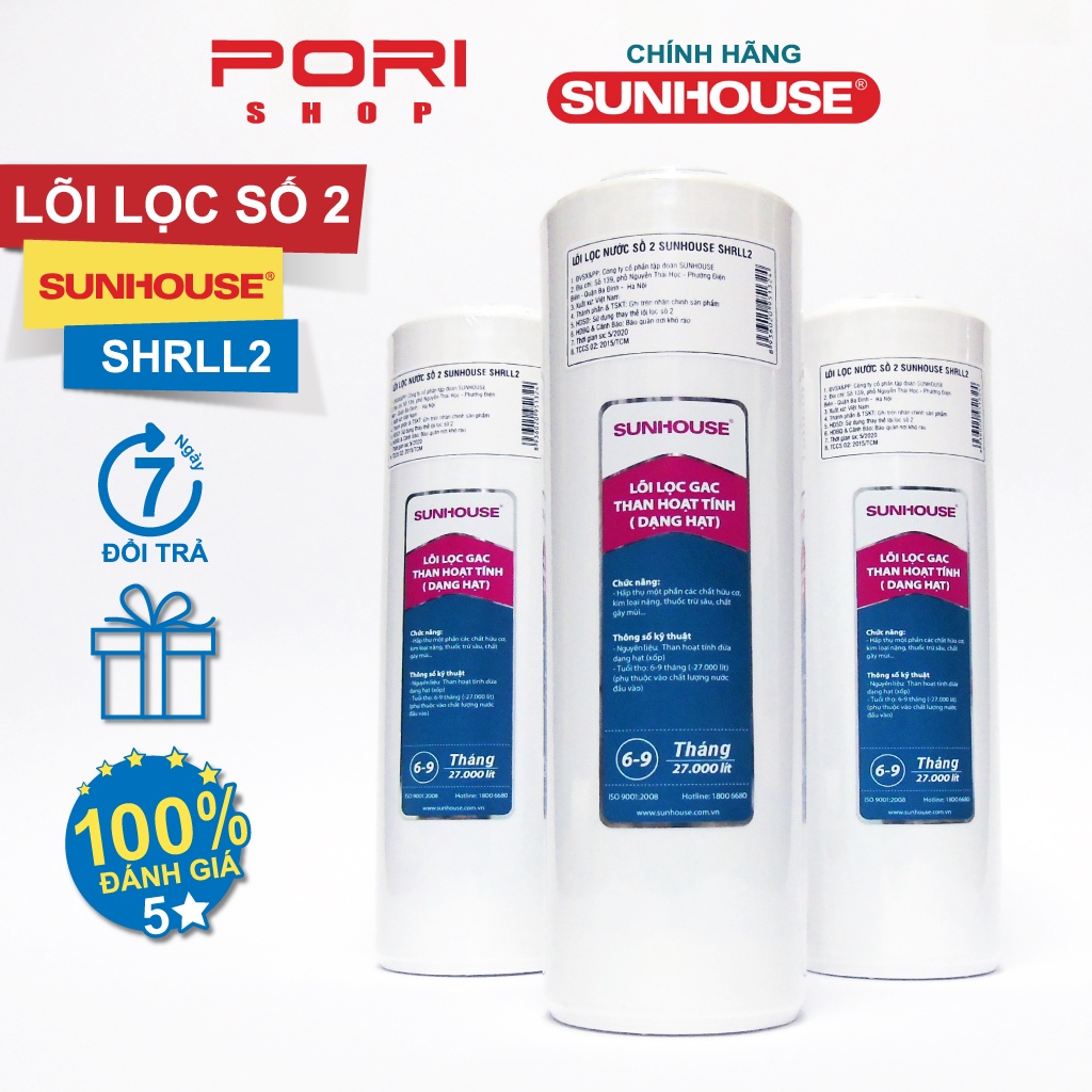 Lõi Lọc Nước Số 2 SUNHOUSE - GAC Than Hoạt Tính - SHRLL2