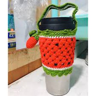 Túi len móc đựng bình giữ nhiệt
