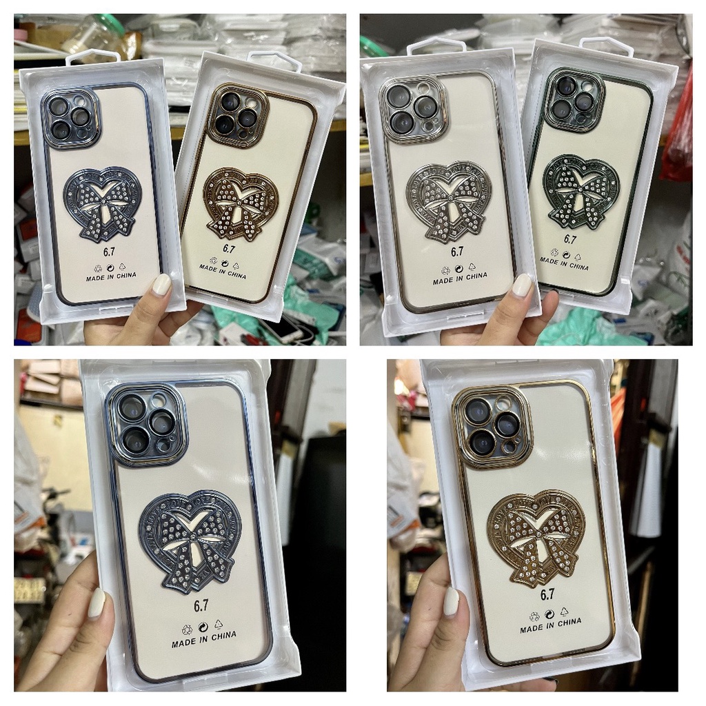 Ốp Lưng Điện Thoại Trong Suốt Đính Đá Lấp Lánh Chống Sốc bảo vệ camera Mẫu Mới Cho Iphone 11 12 13 MINI / PRO / MAX