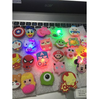 Nút gắn dép , sticker, jibbitz đèn led
