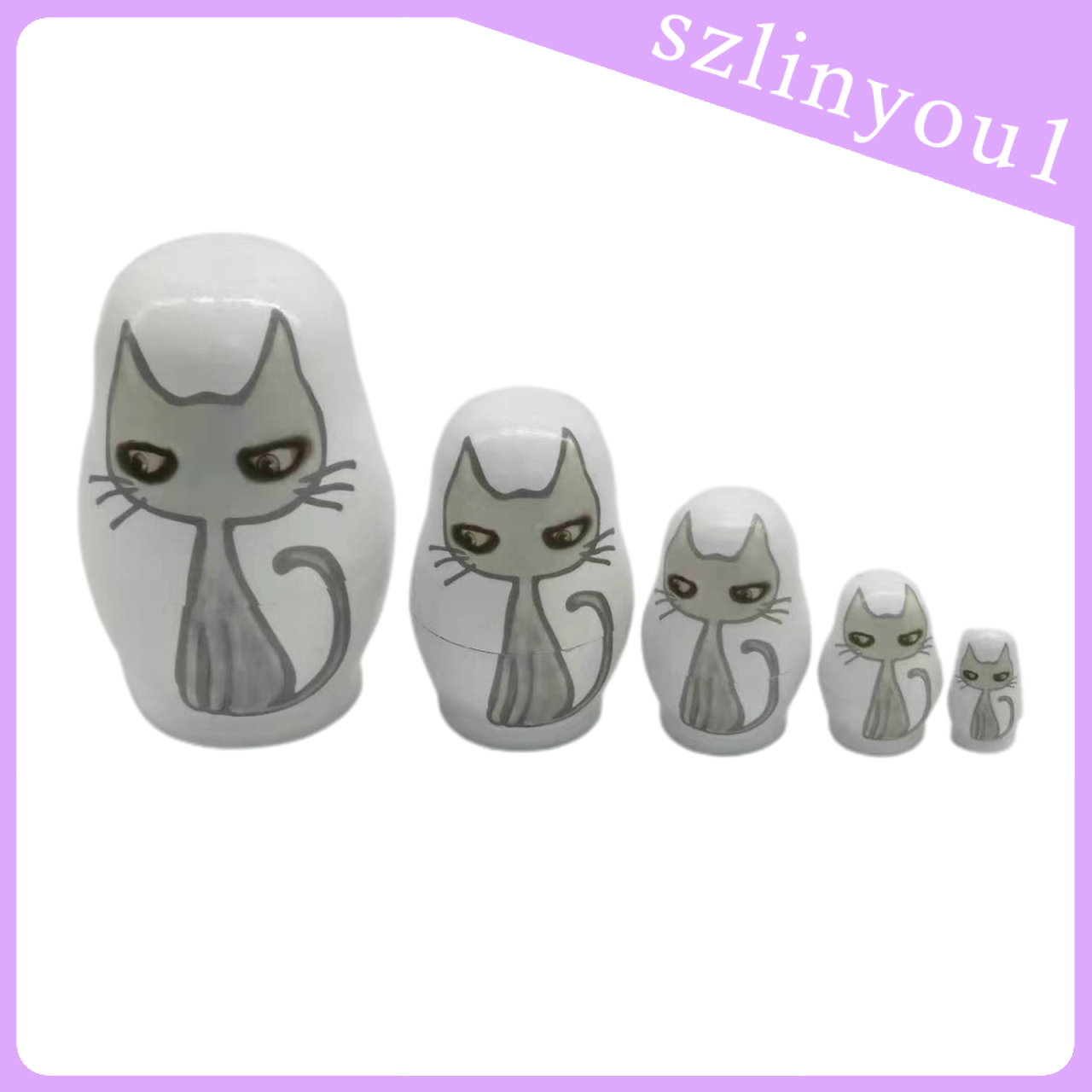 Bộ 5 Búp Bê Nga Matryoshka Hình Mèo