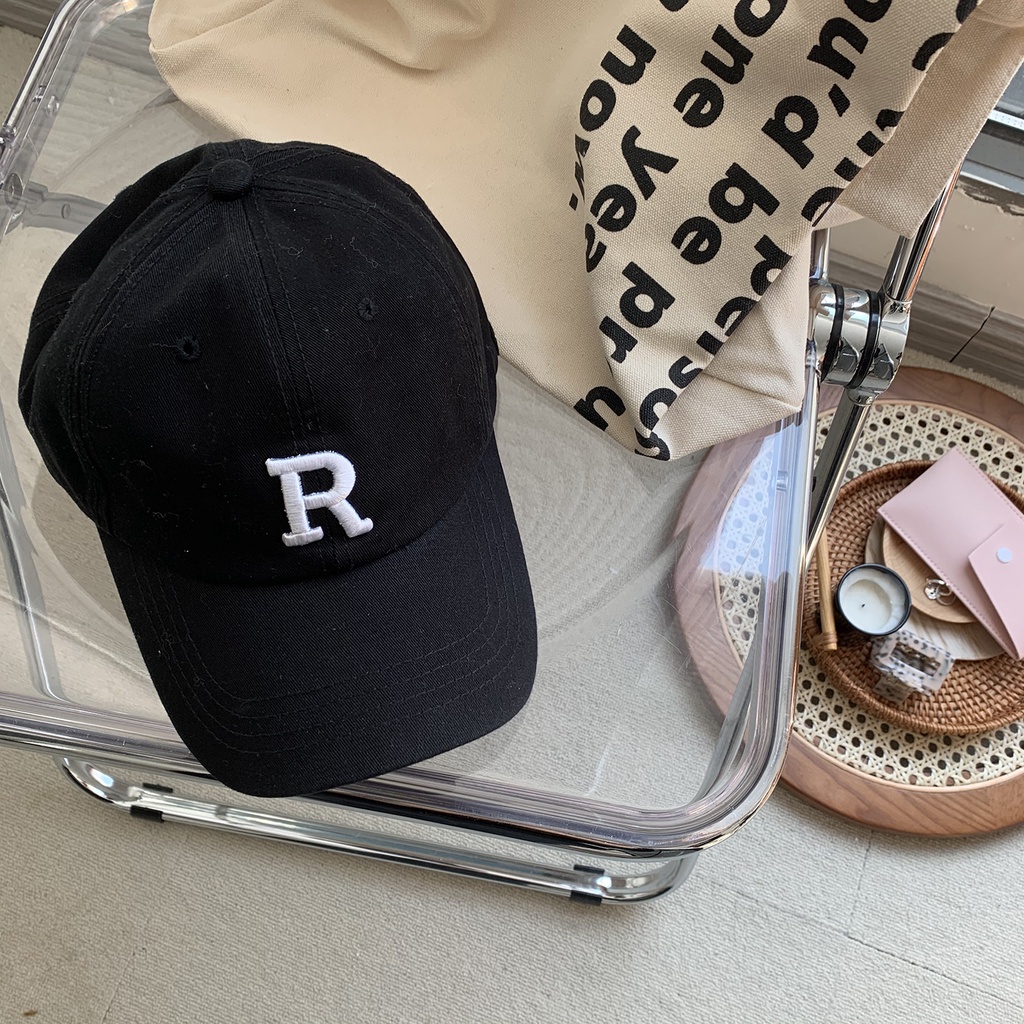 Mũ Lưỡi Trai Thêu Chữ R Phong Cách Hàn Quốc Cho Nữ