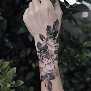 Tấm dán hình xăm tạm thời hình hoa hồng đen