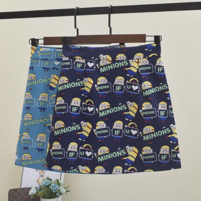 Chân Váy Chữ A Lưng Cao In Hình Minions Dễ Thương [HÀNG QUẢNG CHÂU CAO CẤP]
