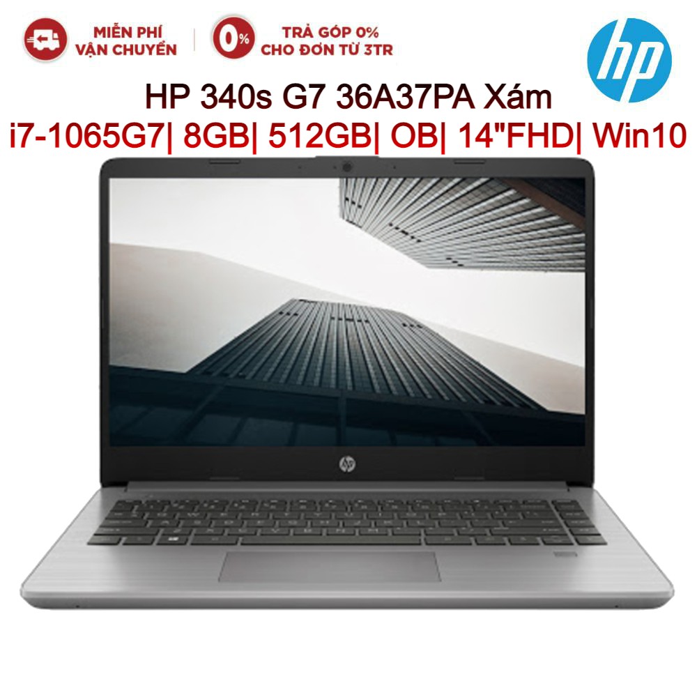 Laptop HP 340s G7 36A37PA Xám i7-1065G7| 8GB| 512GB| OB| 14&quot;FHD| Win10