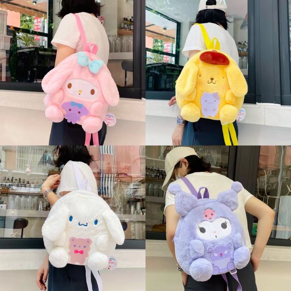 ♔Túi Kuromi♔Ba Lô Đi Học / Du Lịch Sức Chứa Lớn Bằng Vải Bông Họa Tiết Hoạt Hình Dễ Thương Cho Nữ