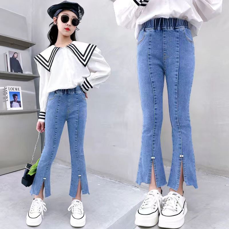 Quần JEAN dài cho bé mẫu mới siêu hot, dáng ống quần xẻ thời trang - Hàng Quảng Châu (QB49)