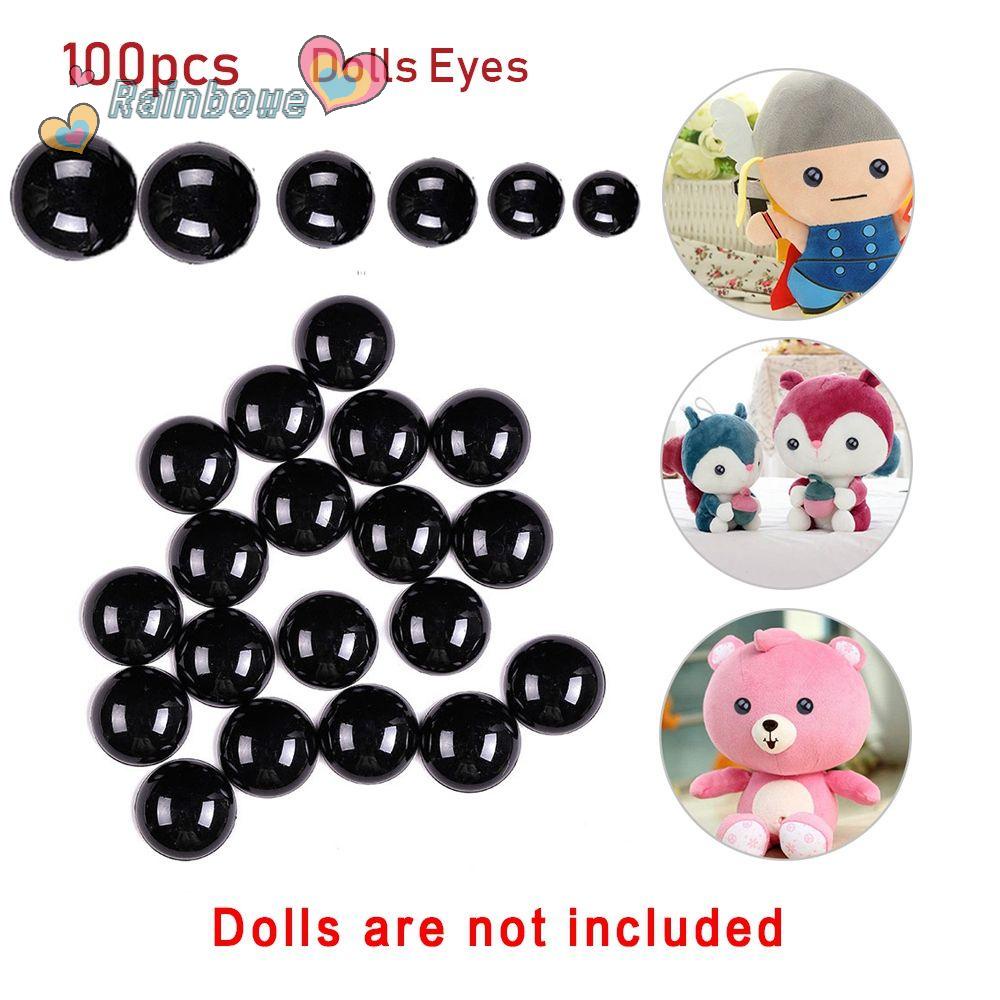 Bộ 100 Gấu Bông Mắt Đen 3-12mm Dùng Làm Thú Nhồi Bông/ Gấu Bông DIY