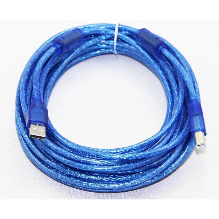 Dây máy in cổng USB 2.0 dài 1.5M 3M 5M 10M màu xanh hoặc xám chống nhiễu kết nối máy in với PC hàng loại tốt ARIGATO