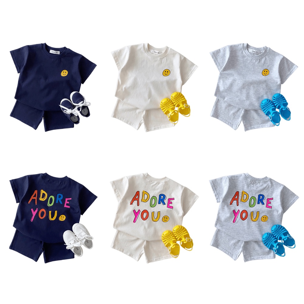 Set Áo Thun Tay Ngắn & Quần Short Cho Bé Trai & Gái Sơ Sinh