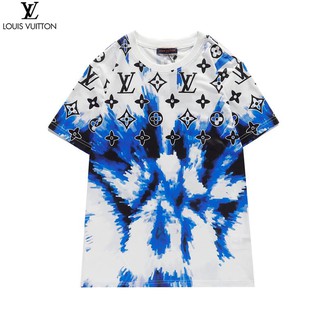 Áo Thun Cotton Tay Ngắn In Họa Tiết Lv Thời Trang Cho Nam Và Nữ