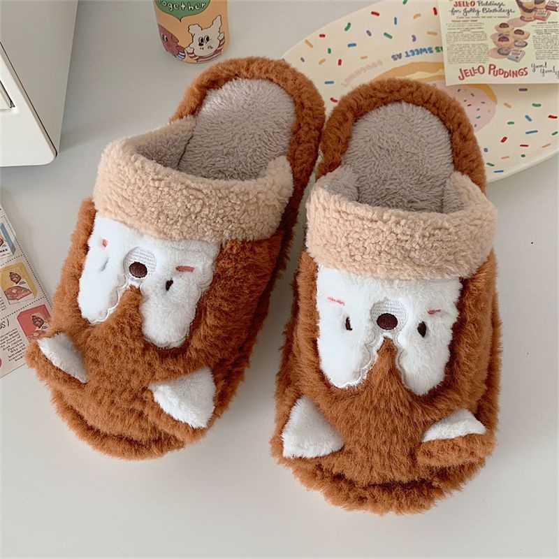 Dép Bông Đi Trong Nhà Hình Sóc Hoạt Hình Cho Nam Nữ