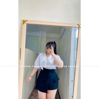 SET ÁO SƠ MI + CHÂN VÁY NÚT CẠP CAO [ TNT SHOP BIGSIZE 60KG 90KG ]