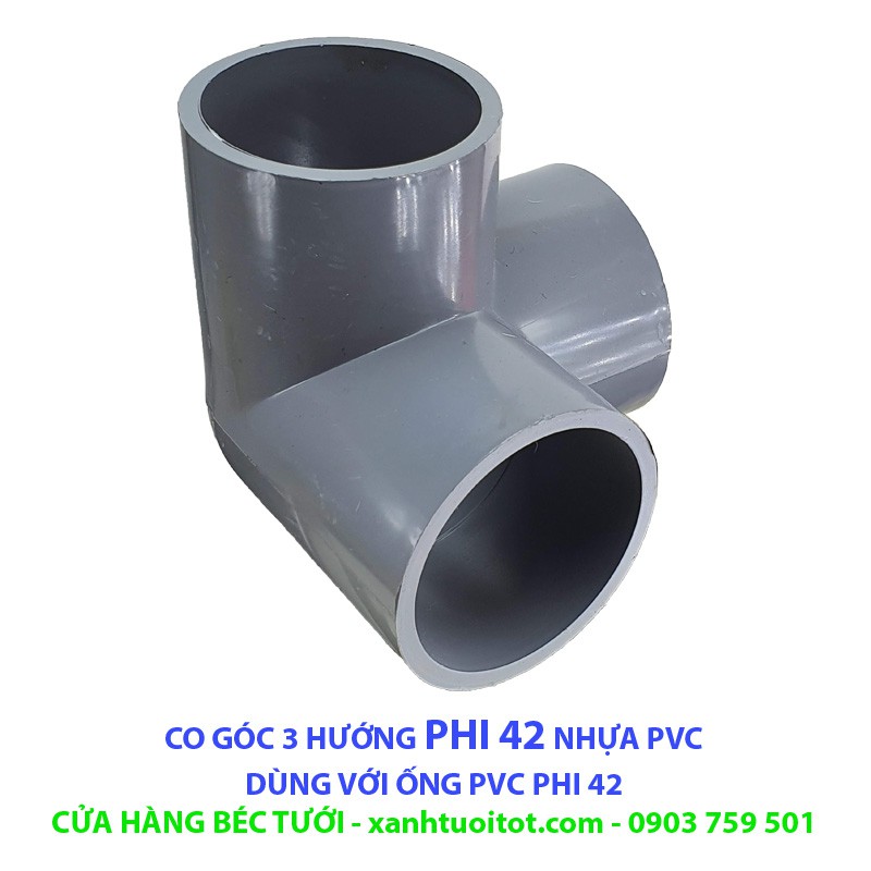BỘ 10 CO GÓC 3 HƯỚNG PVC PHI 42 - DÀY 3MM