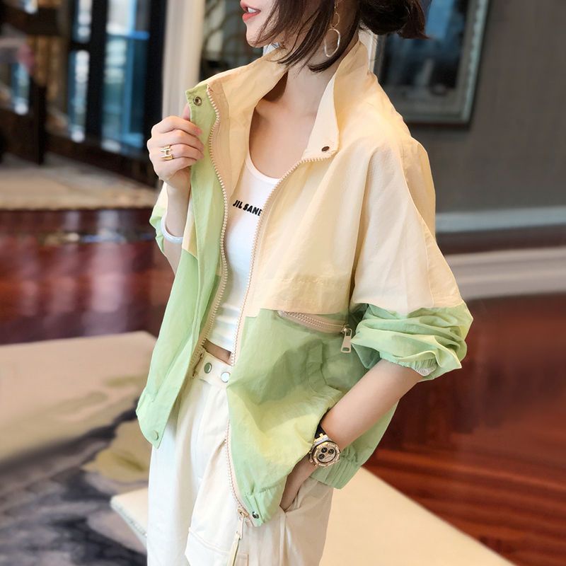Áo khoác bóng chày cardigan ngắn dáng rộng chống nắng phong cách xuân hè 2022 cho nữ