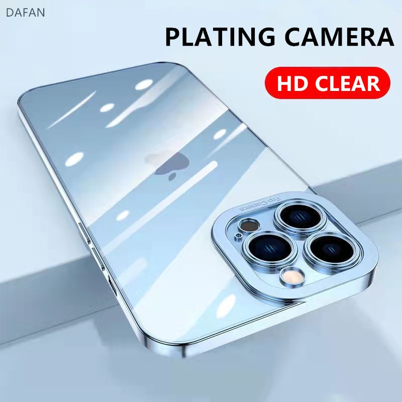 Ốp điện thoại silicon mềm trong suốt mạ viền sang trọng bảo vệ camera cho iPhone 13 12 11 Pro Max XR XS Max 7 8 Plus
 | BigBuy360 - bigbuy360.vn