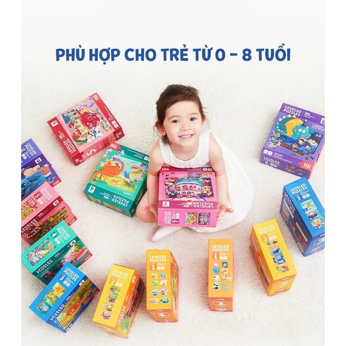 BỘ XẾP HÌNH TOI 9 CẤP ĐỘ CHO BÉ 1.5- 8 TUỔI. TOI PUZZLE
