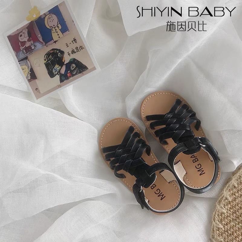 Sandal bé gái-dép quai hậu dây đan mềm phong cách vintage
