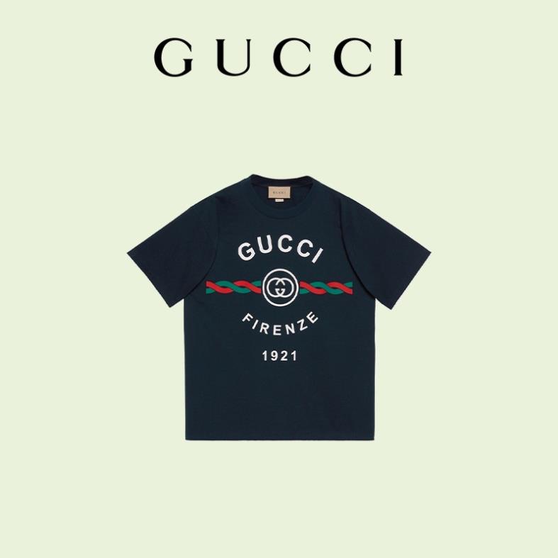 Áo Thun Cotton Gucci In Chữ "Gucci Firenze 1921" 🥇