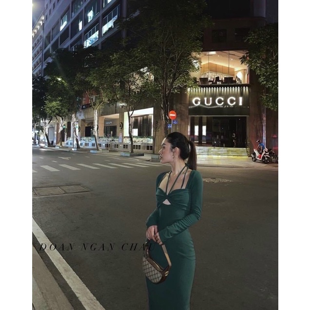 G1- đầm body thun gân GV048 khoét vai, chất thun gân