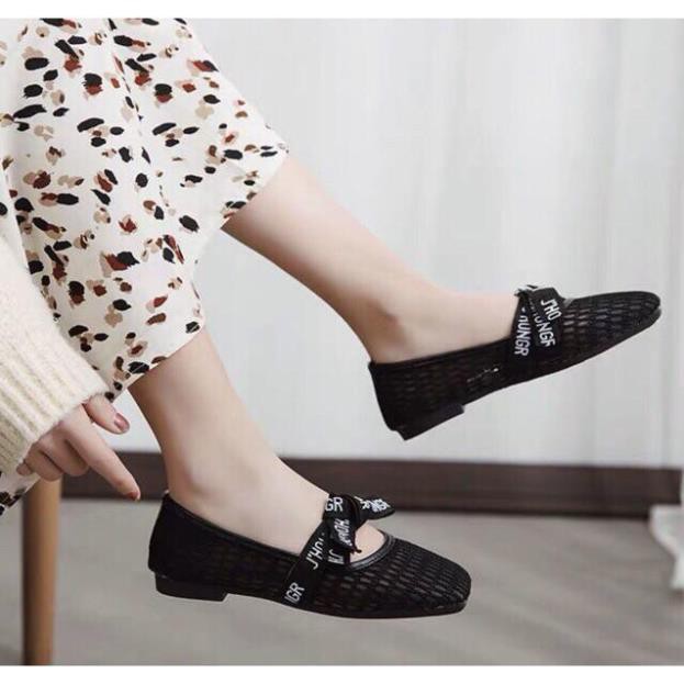 Giày bệt lưới mũi vuông 2 màu | BigBuy360 - bigbuy360.vn