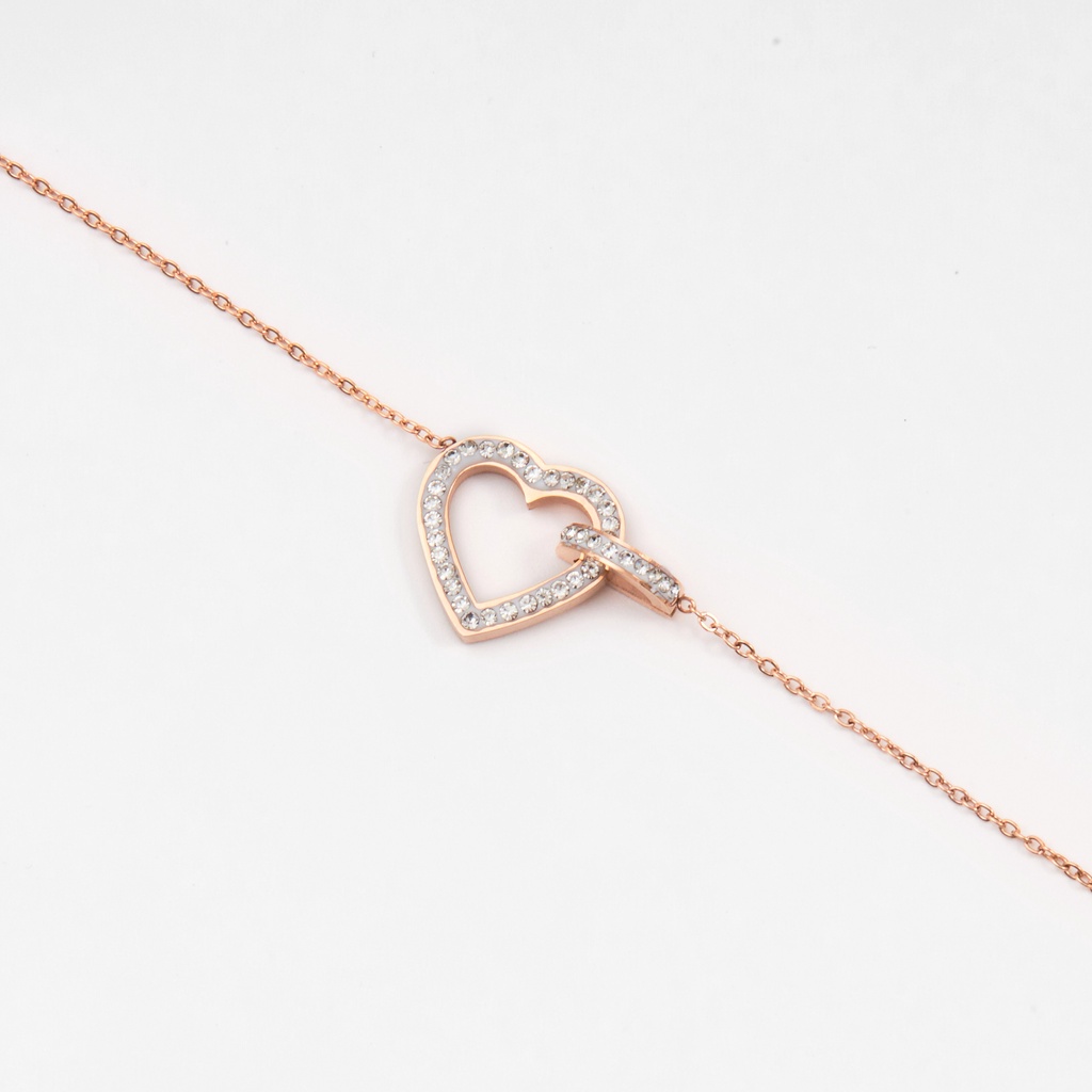 Dây chuyền nữ CDE Heart Lock Jewelry Stone Rose Gold CDE6021