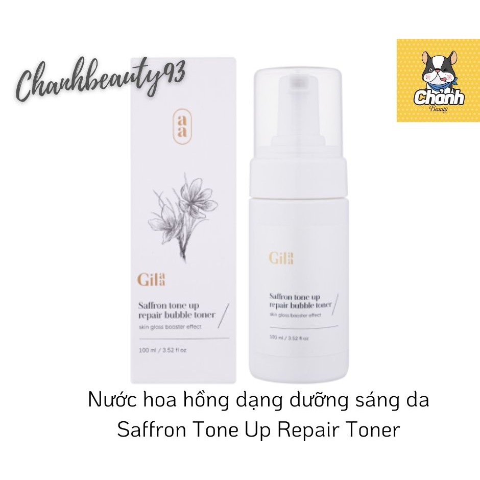 GILAA - Nước hoa hồng dạng bọt dưỡng trắng da Saffron Tone Up Bubble Toner