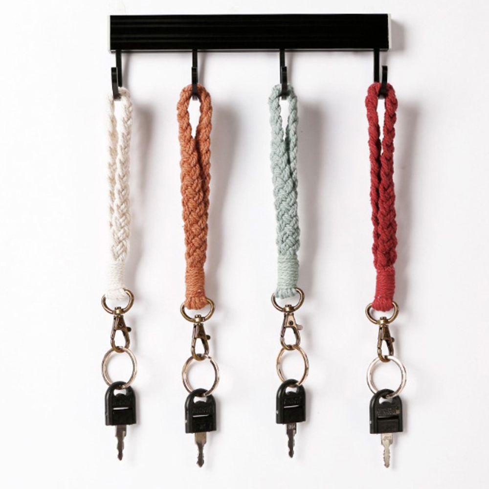 Móc Khóa Xinh Xắn Đáng Yêu|Vòng Tay Dây Cotton Bện Có Móc Khóa Phong Cách Boho